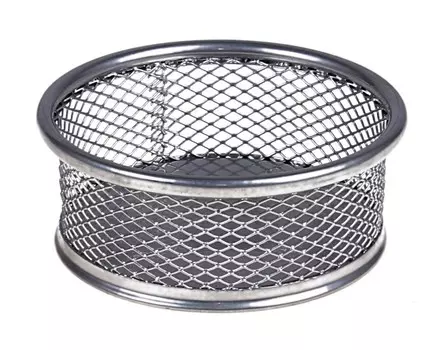 Стакан для канцелярских мелочей, серый, сетка