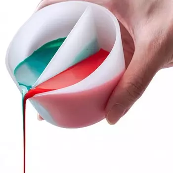 Стаканчик силиконовый для флюид арт, 2 секции