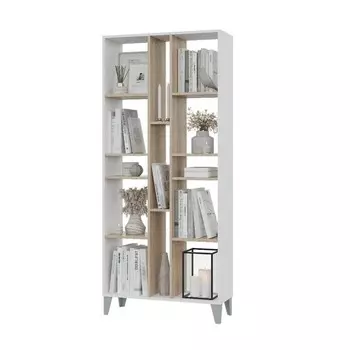 Стеллаж asti, 800х296х1817, белый/дуб сонома