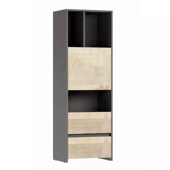 Стеллаж денвер, 500х360х1500, графит/дуб гранж