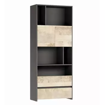 Стеллаж денвер, 800х360х1900, графит/дуб гранж