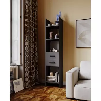 Стеллаж мийа 2, 400х325х1800, графит/графит