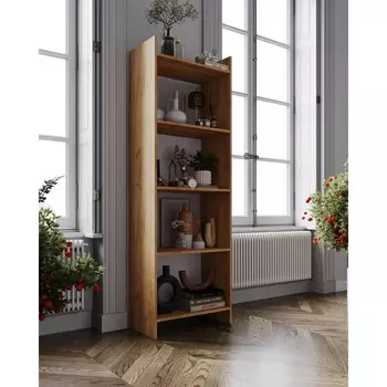 Стеллаж мийа 3, 600х325х1800, дуб крафт золотой/белый