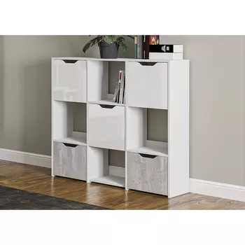 Стеллаж мико 3 секции 1290х320х1150 белый/бриллиант/бетон