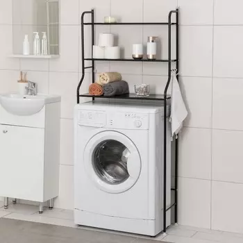 Стеллаж над стиральной машинкой, 6525152 см, черный