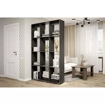 Стеллаж-перегородка кантри 2, 1204х2036х296, графит