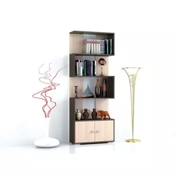 Стеллаж ромео-2 700x250x1800 венге/дуб молочный