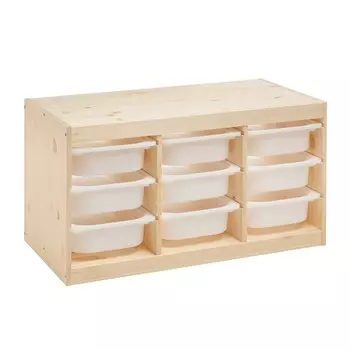 Стеллаж trofast-2, с контейнерами, массив сосны