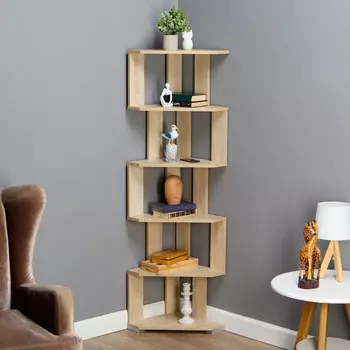 Стеллаж угловой 380х380х1563 см, сонома