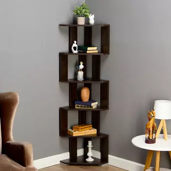 Стеллаж угловой 380х380х1563 см, венге