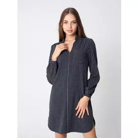 Стильное платье рубашка в полоску