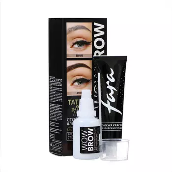 Стойкая краска для бровей и ресниц с эффектом татуажа wow brow, 3.0 коричневый