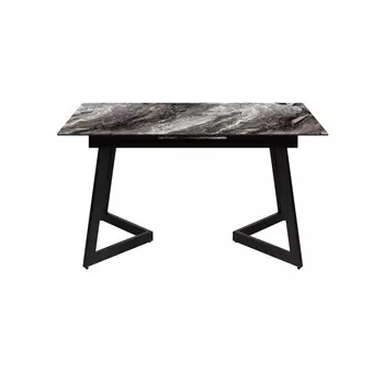 Стол Бакс, стекло с фотопечатью серый мрамор, каркас черный