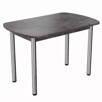 Стол джаз, 700х1100/1500хн770, камень темный/хром