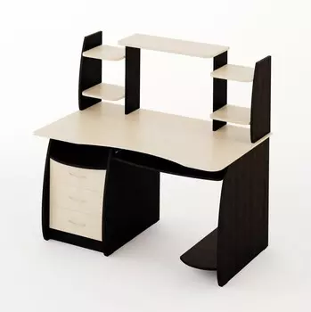 Стол компьютерный большой 1220х700х1250 венге темный/венге светлый