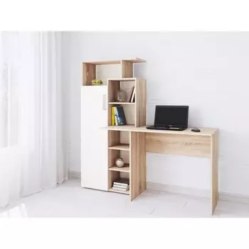 Стол компьютерный квартет-7 1508х500х1500 дуб сонома/белый