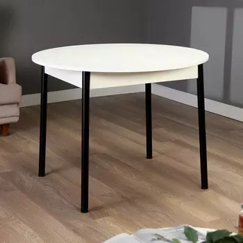 Стол круглый кухонный цент, 1000х1000х750, белый матовый