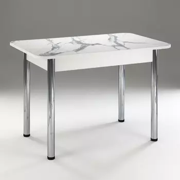 Стол кухонный, 1100700775 мм, цвет белый/мрамор белый пластик