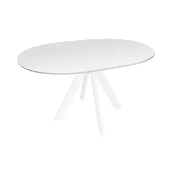 Стол Милтон, стекло лакобель белый, каркас белый