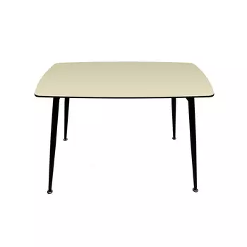 Стол обеденный Брик, стекло с фотопечатью Лакобель бежевый , каркас черный