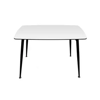 Стол обеденный Брик, стекло с фотопечатью Лакобель белый , каркас черный