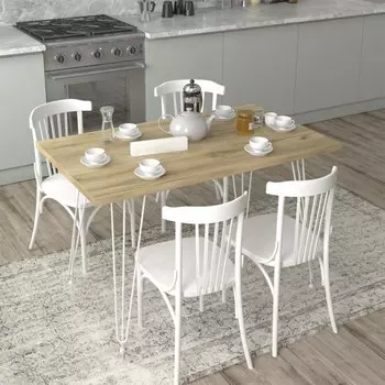 Стол обеденный liverpool 110х60х75 см, дуб краф золотой, белый