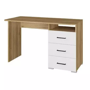 Стол письменный лайт лайт 3 ящика, 1200*750*596, белый/дуб золотой