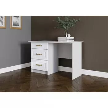 Стол письменный лена-2, 1100х610х730, белый/белый глянец