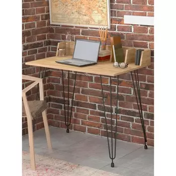 Стол письменный liverpool 90х50х75 см, дуб краф золотой, черный