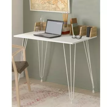 Стол письменный liverpool 90х50х75 см, дуб краф золотой, белый