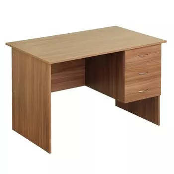 Стол письменный с встроенной тумбой, 1200х700х750, ясень шимо темный