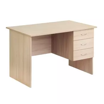 Стол письменный со встроенной тумбой, 1200х700х750, ясень шимо светлый