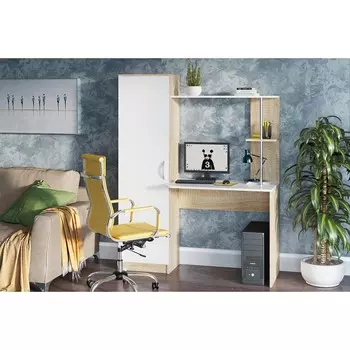 Стол письменный стенли, дуб сонома/белый