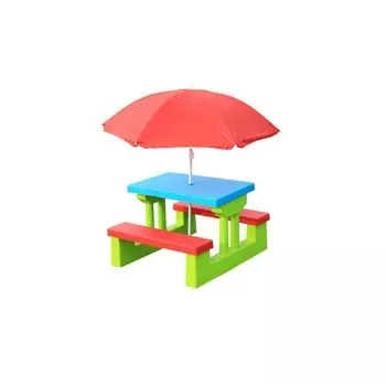 Стол садовый с зонтом Garden голубой