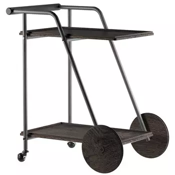 Стол сервировочный Оди металлик/эбеновое дерево/дуб маррон