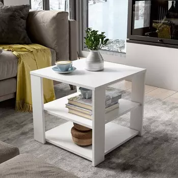 Стол журнальный №6, 500х500х453, белый