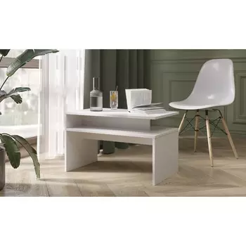 Стол журнальный лайт, 700х420х400, белый/белый