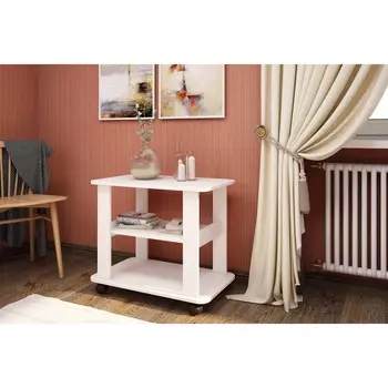 Стол журнальный оптима, 700х420х580, белый