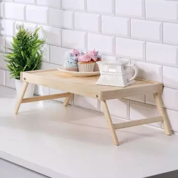 Столик для завтрака складной дарим красиво, 5030 см, дерево липа, бежевый