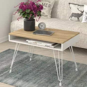 Столик журнальный liverpool 75х40х53 см, дуб краф золотой, белый