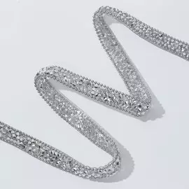 Стразы и бусины термоклеевые, 10 мм, 4.5±0.5 м, цвет серебряный