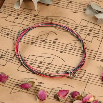 Струны для акустической гитары music life 6 шт., разноцветные