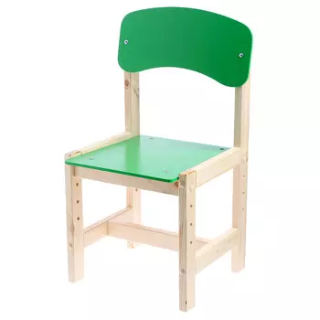 Стул деревянный, детский, регулируемый (0-2), цвет зеленый