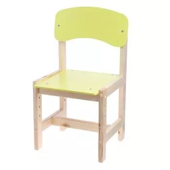 Стул деревянный, детский, регулируемый (0-2), цвет желтый