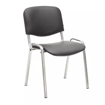 Стул изо экокожа черная, краска хром