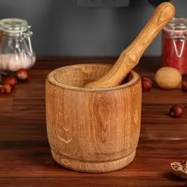 Деревянная ступка с толкушкой