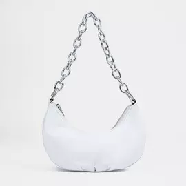 Сумка-багет на молнии, цвет белый