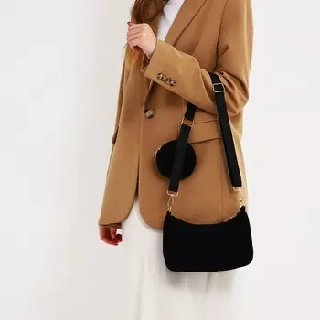 Сумка-багет на молнии, цвет черный