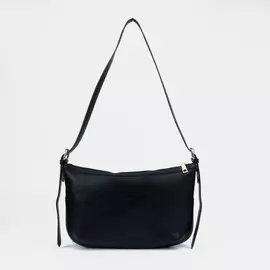 Сумка-багет на молнии, цвет чёрный