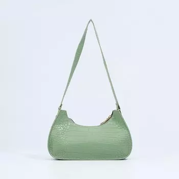 Сумка женская на молнии, цвет зеленый